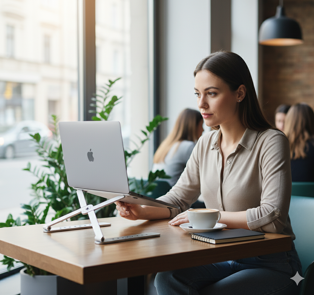 Verstelbare Aluminium Laptopstandaard – Ergonomisch & Draagbaar
