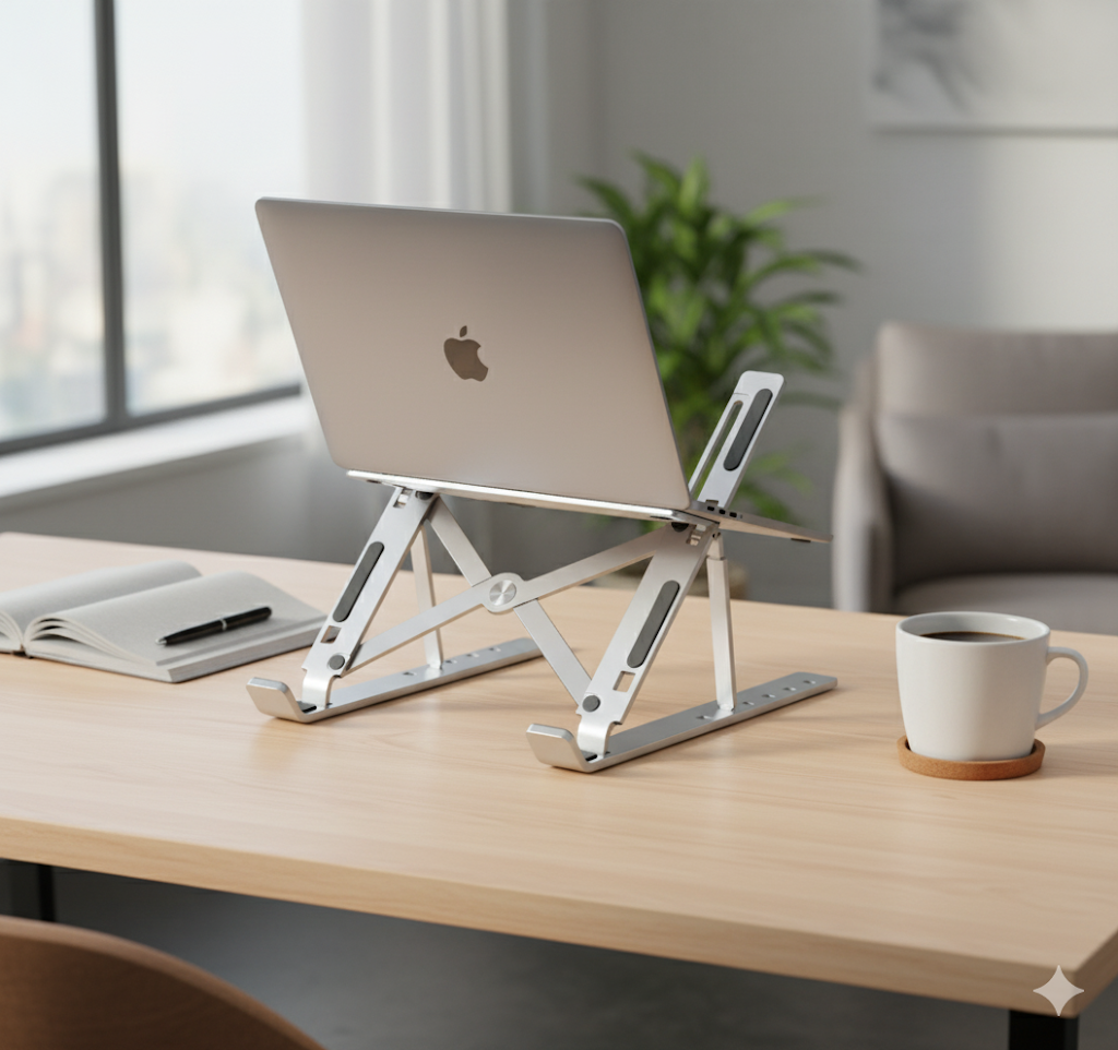 Verstelbare Aluminium Laptopstandaard – Ergonomisch & Draagbaar